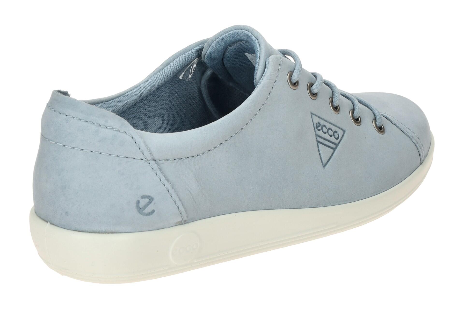 Ecco Soft 2 Schuhe blau dusty blue Damen Schnürer 4/7