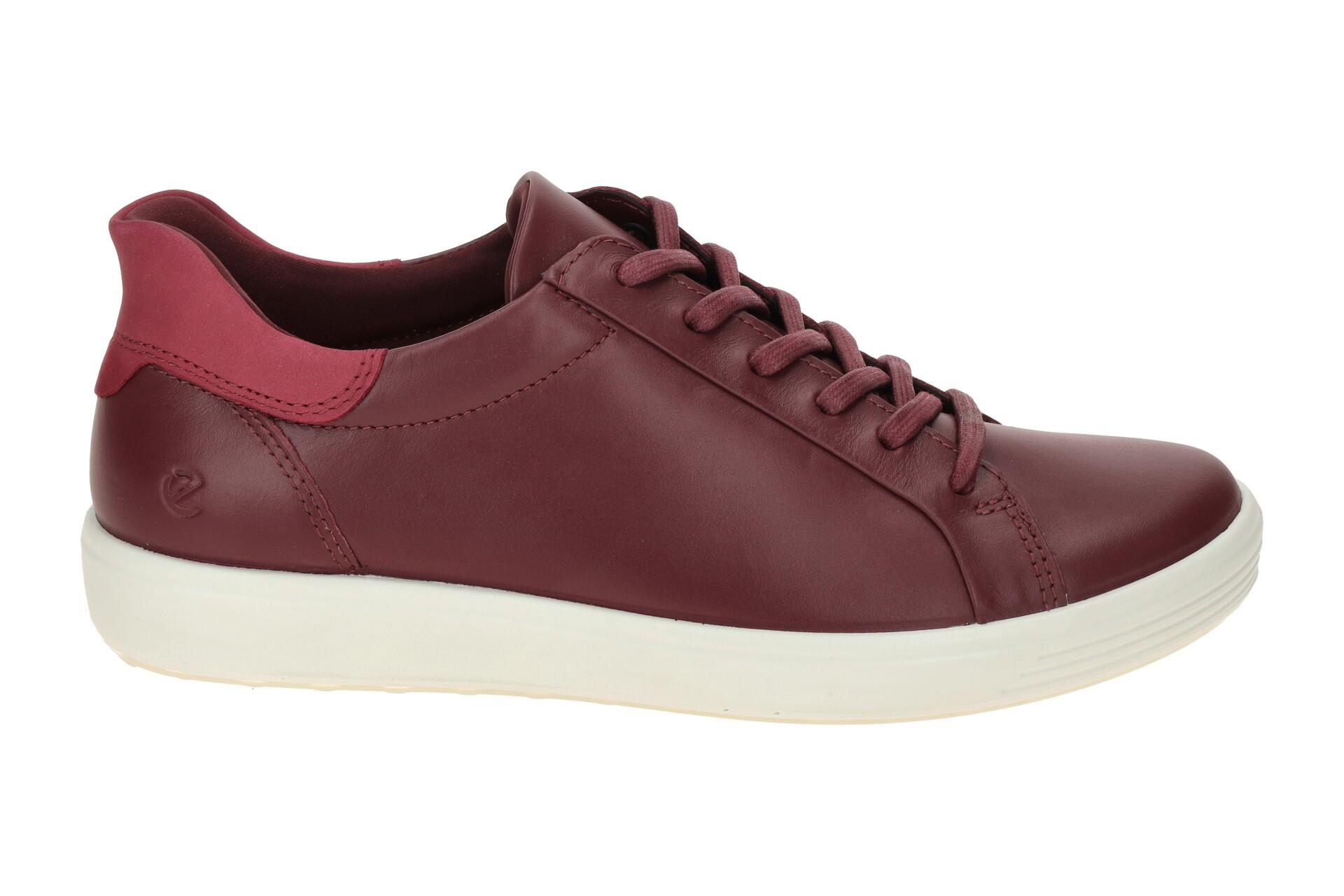 Ecco SOFT 7 EASY SLIP LACE Damenschuhe - sportliche Schnür- Halbschuhe rot NEU 2/7
