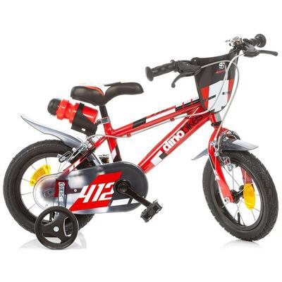 Dino bikes 412us-06 12" rode kinderfiets met zijwieltjes