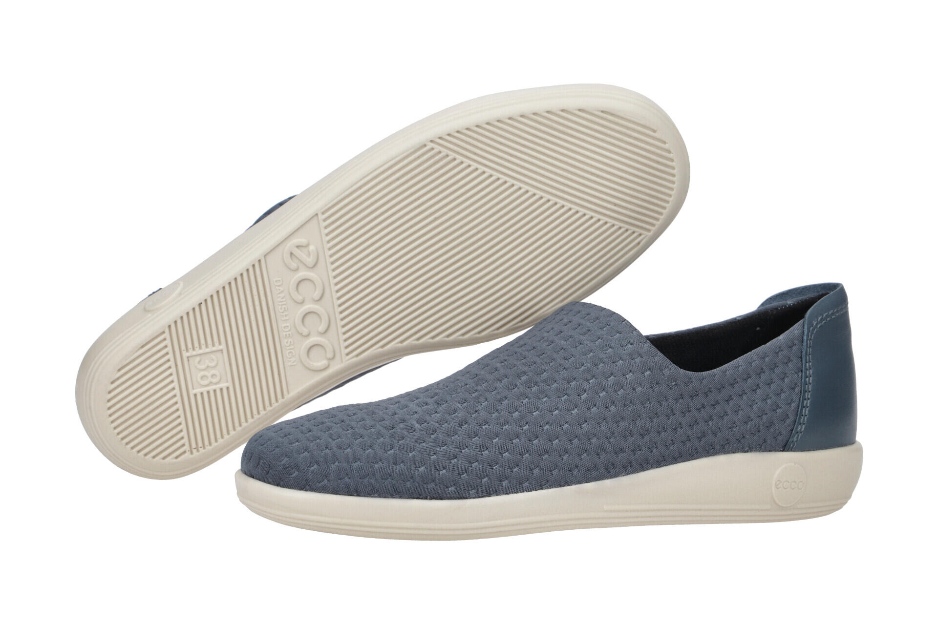 Ecco Soft 2 Slipper Schuhe blau Damen 206573 3/7