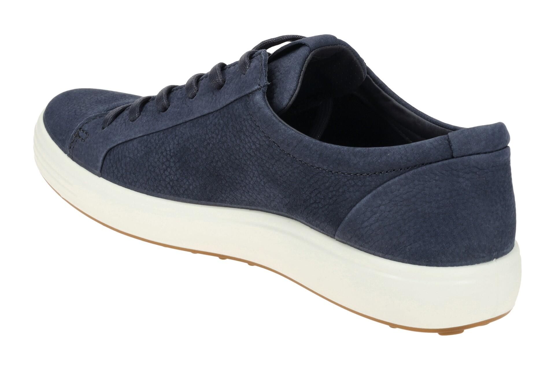 Ecco Soft 7 Schuhe dunkelblau Nubuck Sneaker 470364 4/7