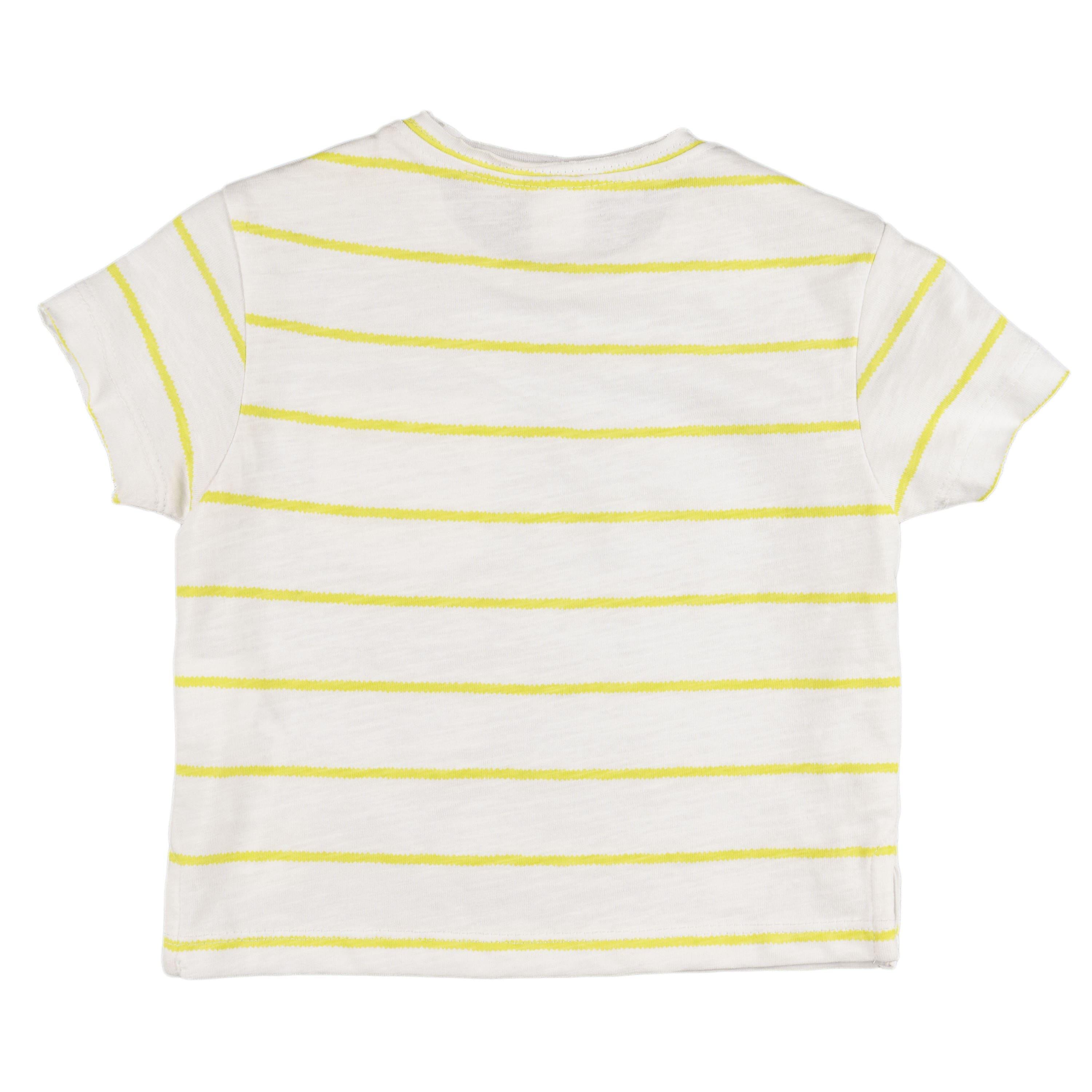 Camiseta bebé unisex rayas amarillas 3/5