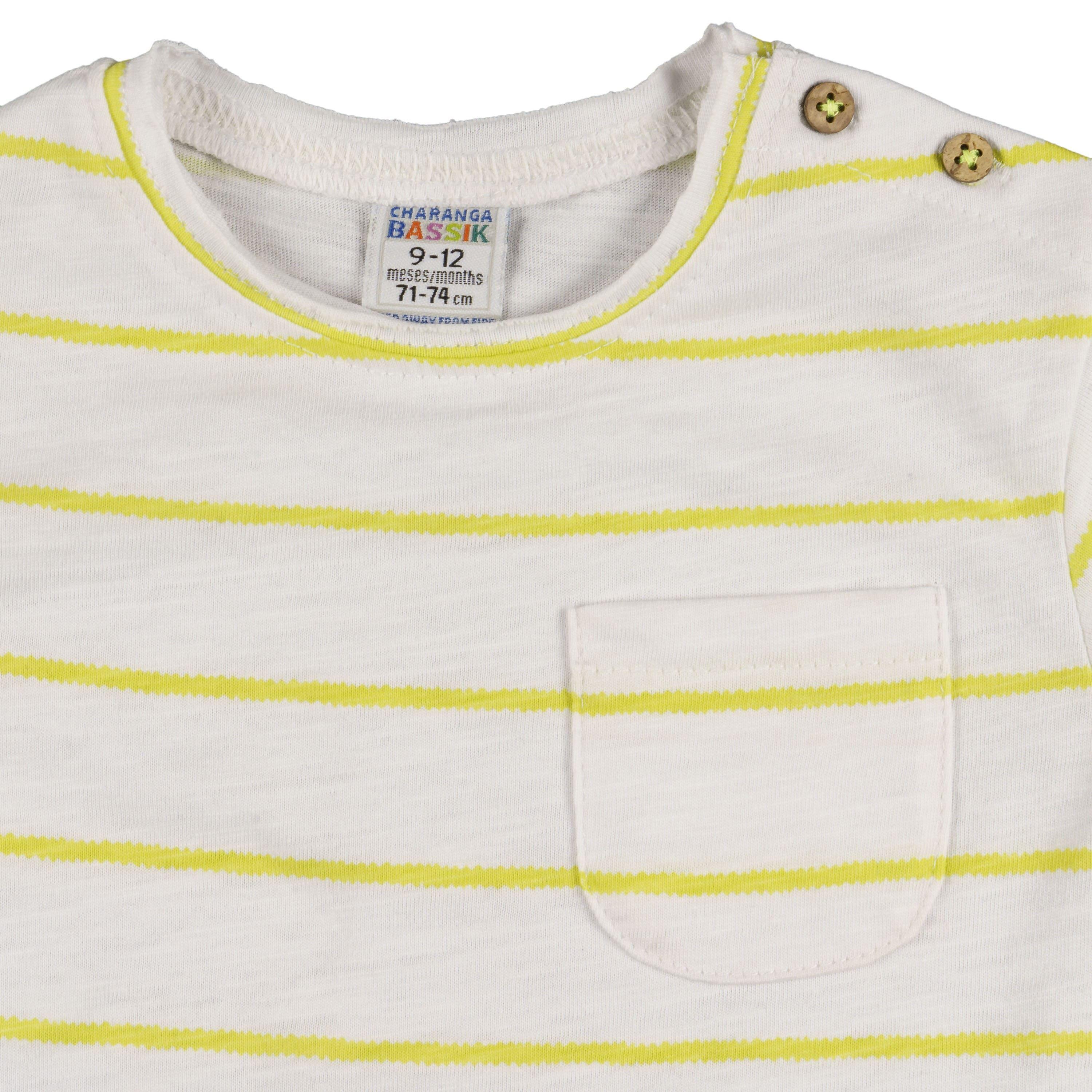 Camiseta bebé unisex rayas amarillas 4/5