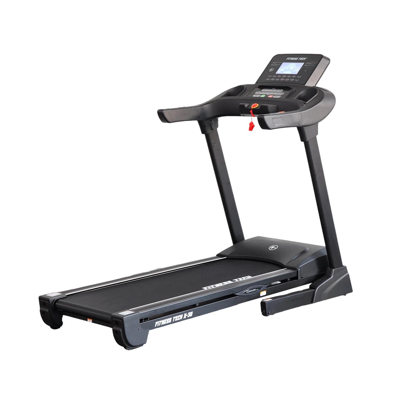 Passadeira de corrida dobrável x-30 fitness tech compacta, até 18 km/h