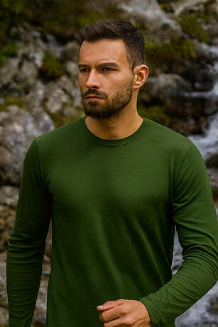 T-shirt da uomo in lana merino ALAN 4/4