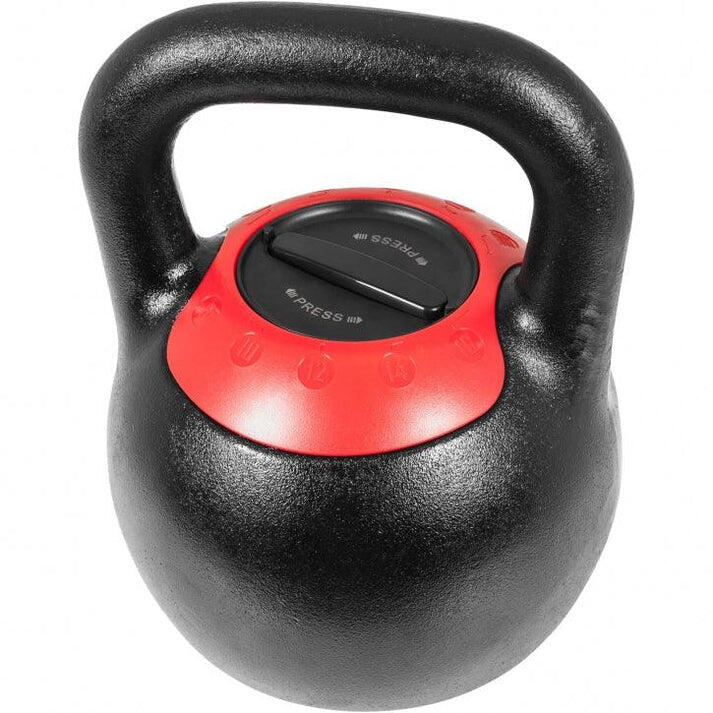 KETTLEBELL RÉGLABLE DE 8KG A 16KG | MUSCULATION | VERSION DESIGN NOIR/ROUGE 2/7
