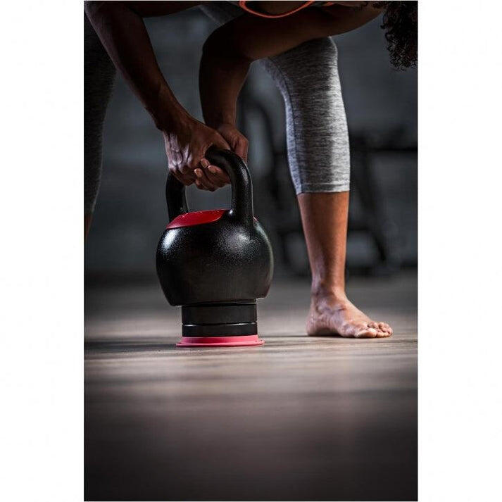 KETTLEBELL RÉGLABLE DE 8KG A 16KG | MUSCULATION | VERSION DESIGN NOIR/ROUGE 5/7