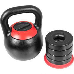 KETTLEBELL RÉGLABLE DE 8KG A 16KG | MUSCULATION | VERSION DESIGN NOIR/ROUGE
