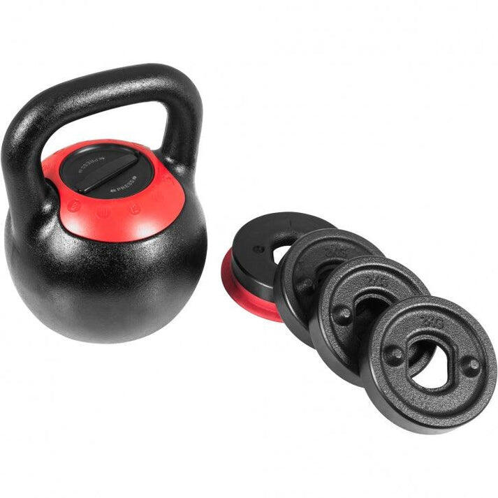 KETTLEBELL RÉGLABLE DE 8KG A 16KG | MUSCULATION | VERSION DESIGN NOIR/ROUGE 7/7