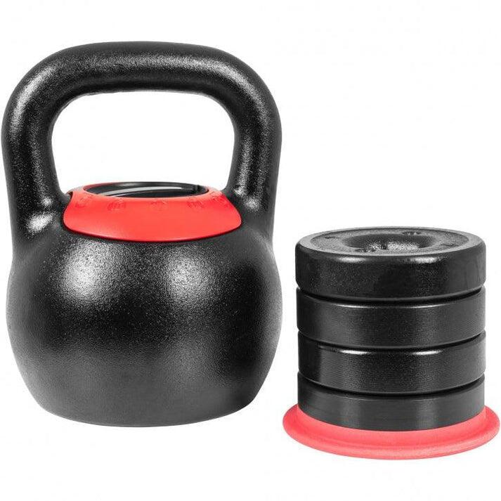 KETTLEBELL RÉGLABLE DE 8KG A 16KG | MUSCULATION | VERSION DESIGN NOIR/ROUGE 6/7