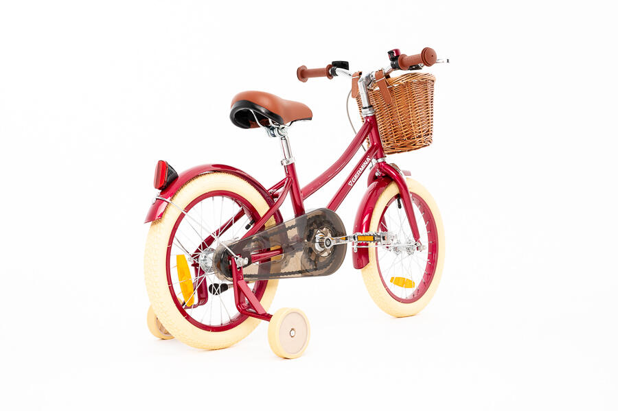 Kinderfiets 16" VINTAGE GERMINA zijwieltjes, rieten mandje 3/7