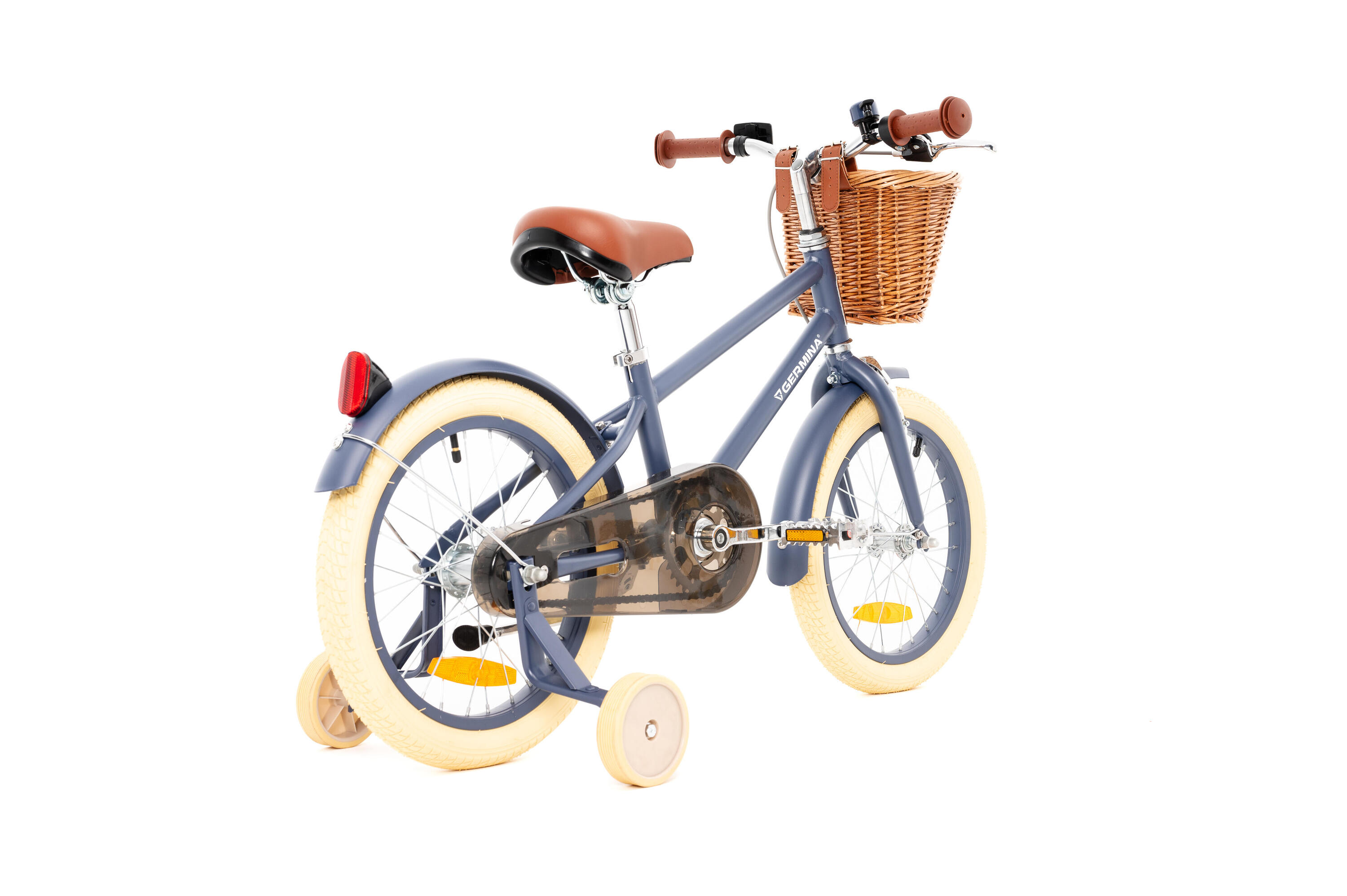 Kinderfiets 16" VINTAGE GERMINA zijwieltjes, mandje 3/7