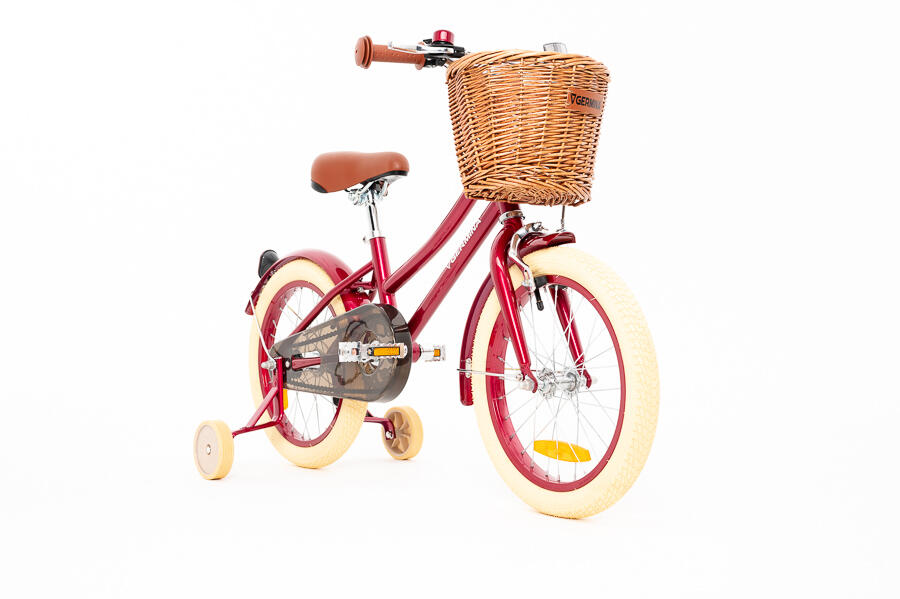 Kinderfiets 16" VINTAGE GERMINA zijwieltjes, rieten mandje 2/7