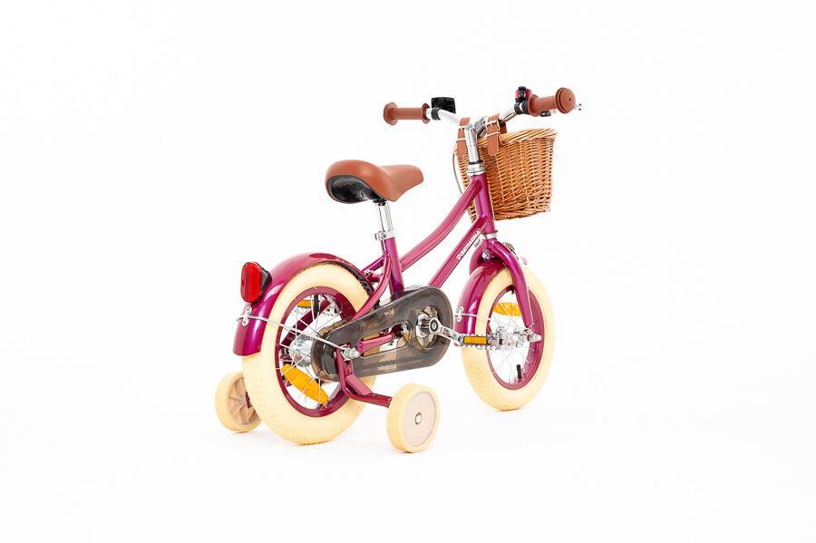 Kinderfiets 12" VINTAGE GERMINA zijwieltjes, mandje 3/7
