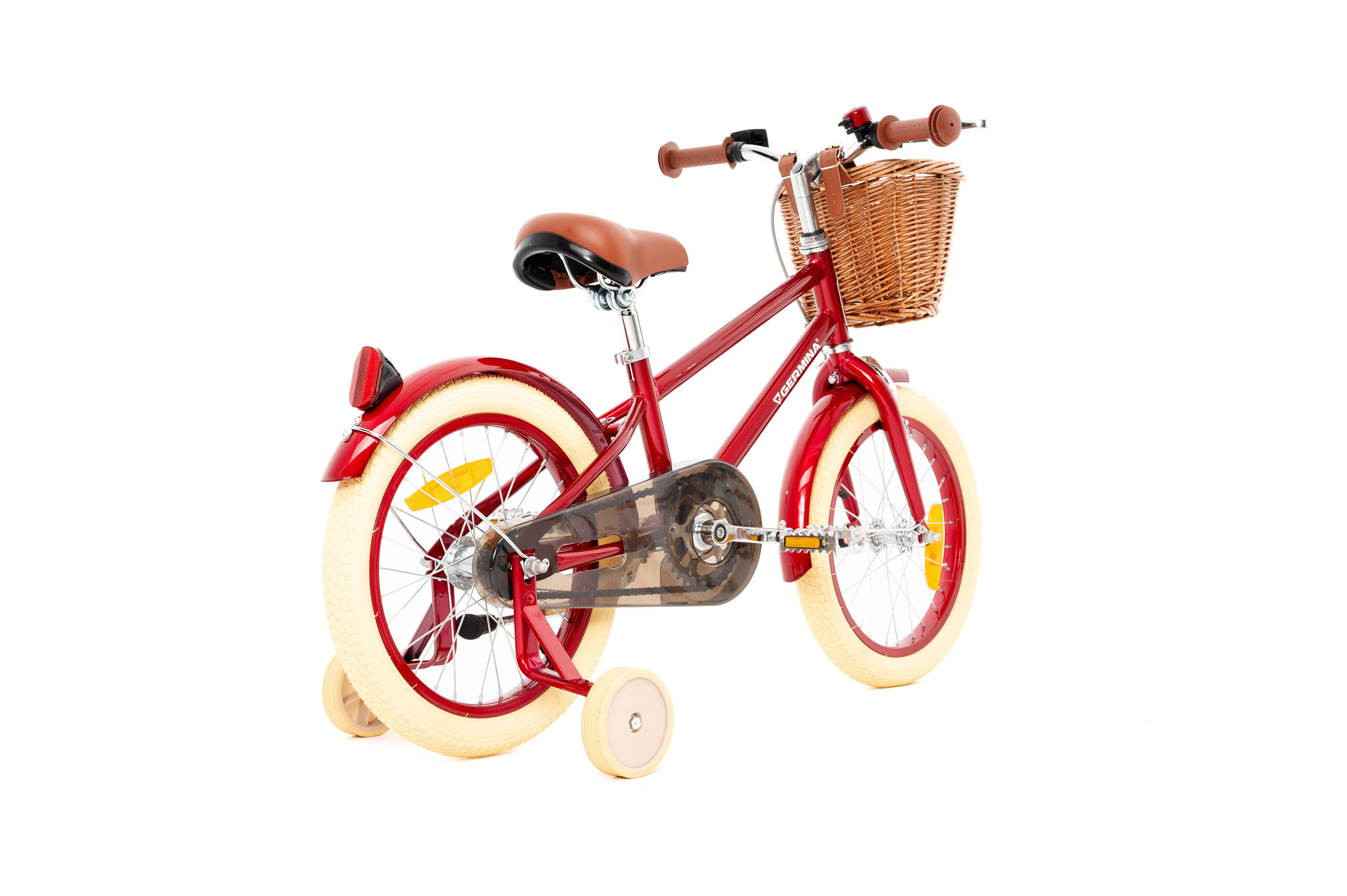 Kinderfiets 16" VINTAGE GERMINA zijwieltjes, mandje 3/7