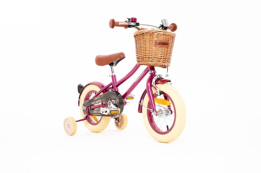 Kinderfiets 12" VINTAGE GERMINA zijwieltjes, mandje 2/7