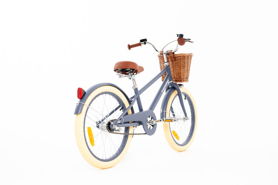 Kinderfiets 20" GERMINA retro met rieten mand, standaard 3/7