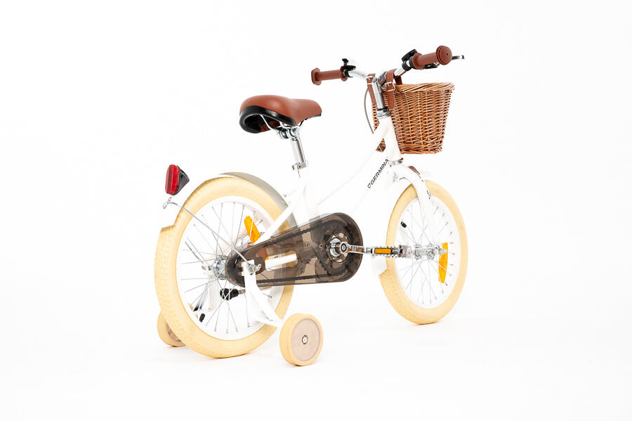 Kinderfiets 16" VINTAGE GERMINA zijwieltjes, rieten mandje 3/7