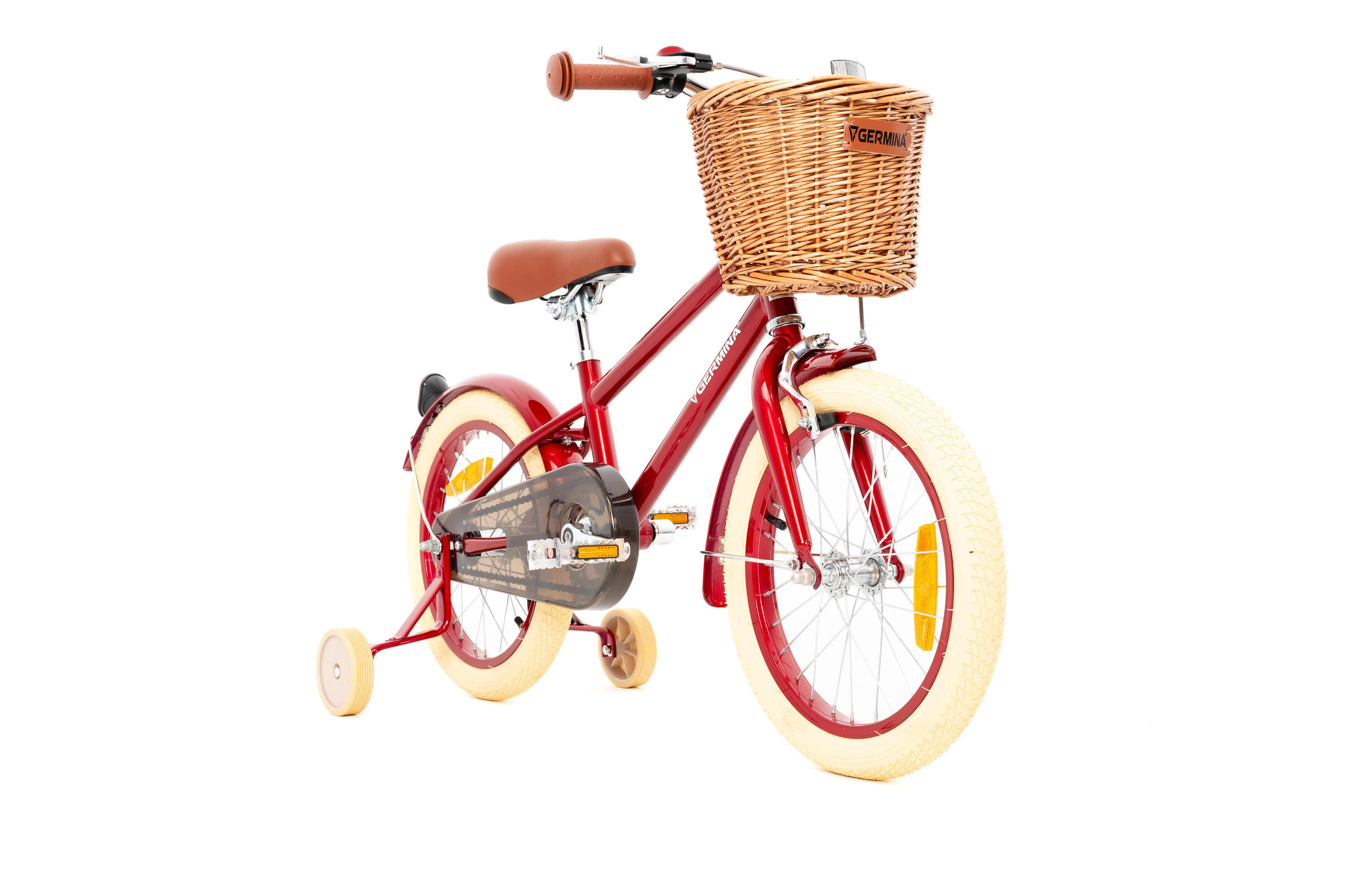 Kinderfiets 16" VINTAGE GERMINA zijwieltjes, mandje 2/7