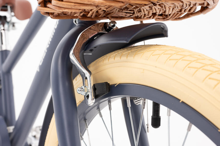 Kinderfiets 20" GERMINA retro met rieten mand, standaard 5/7
