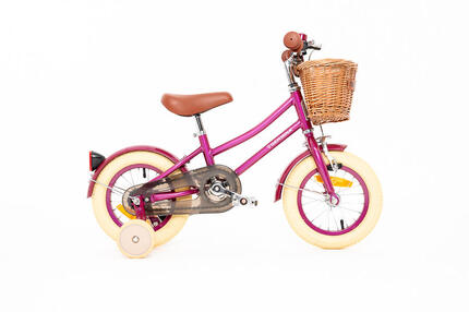 Rower dziecięcy 12" VINTAGE GERMINA kółka boczne, koszyk