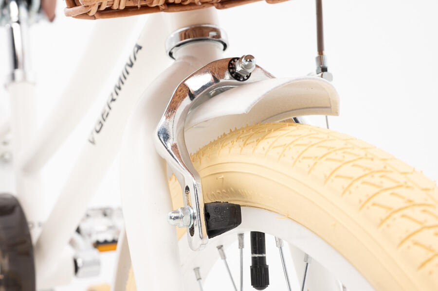 Kinderfiets 20" GERMINA retro met rieten mand, standaard 6/7