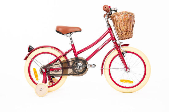 Rower dziecięcy 16" VINTAGE GERMINA kółka boczne, koszyk