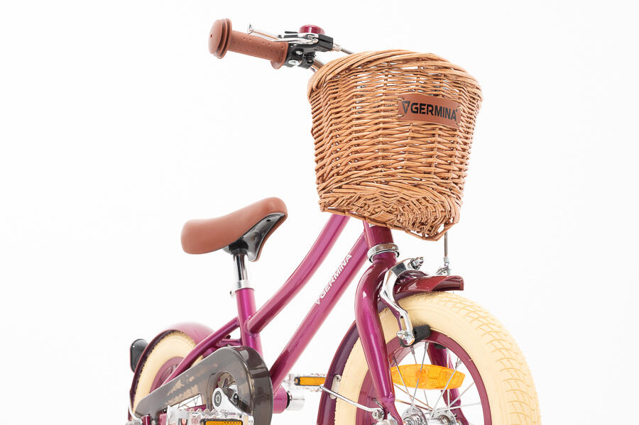 Kinderfiets 12" VINTAGE GERMINA zijwieltjes, mandje 4/7