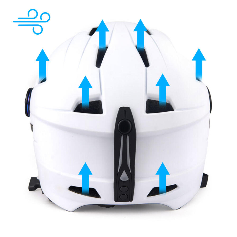 Vizorz Casque de ski - Blanc - Inclus visière orange et visière gris/or 6/7