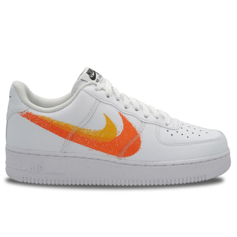 Nike air force 1 low '07 spray paint swoosh safety orange