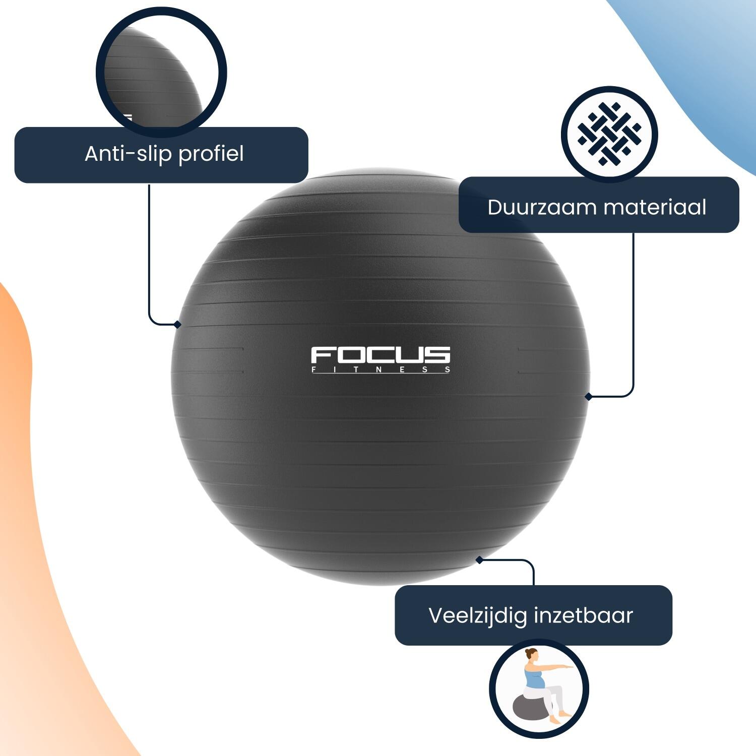 Gym Ball - Zwart - 55 cm 3/5