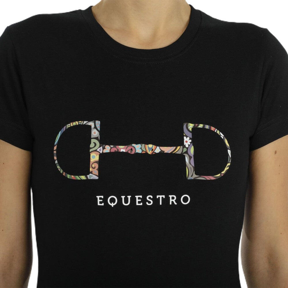 Equestro - T-shirt D'Équitation Manches Courtes Filetto - Equestro - T-shirt Manches Courtes - Blanc - Decathlon