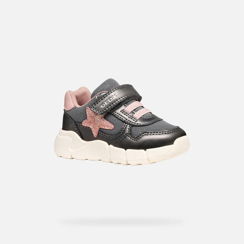 Geox B FLEXYPER MINI Girl Sneakers voor jongens en meisjes, marineblauw/LT Lilac, 25 EU