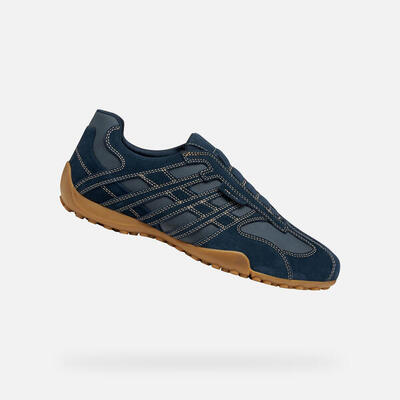 Geox U Snake Original A Herren Leder Sneaker Slip-On U56MNB 022EK C4002 Blau