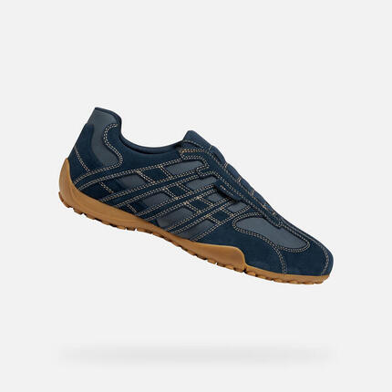 Geox U Snake Original A Herren Leder Sneaker Slip-On U56MNB 022EK C4002 Blau