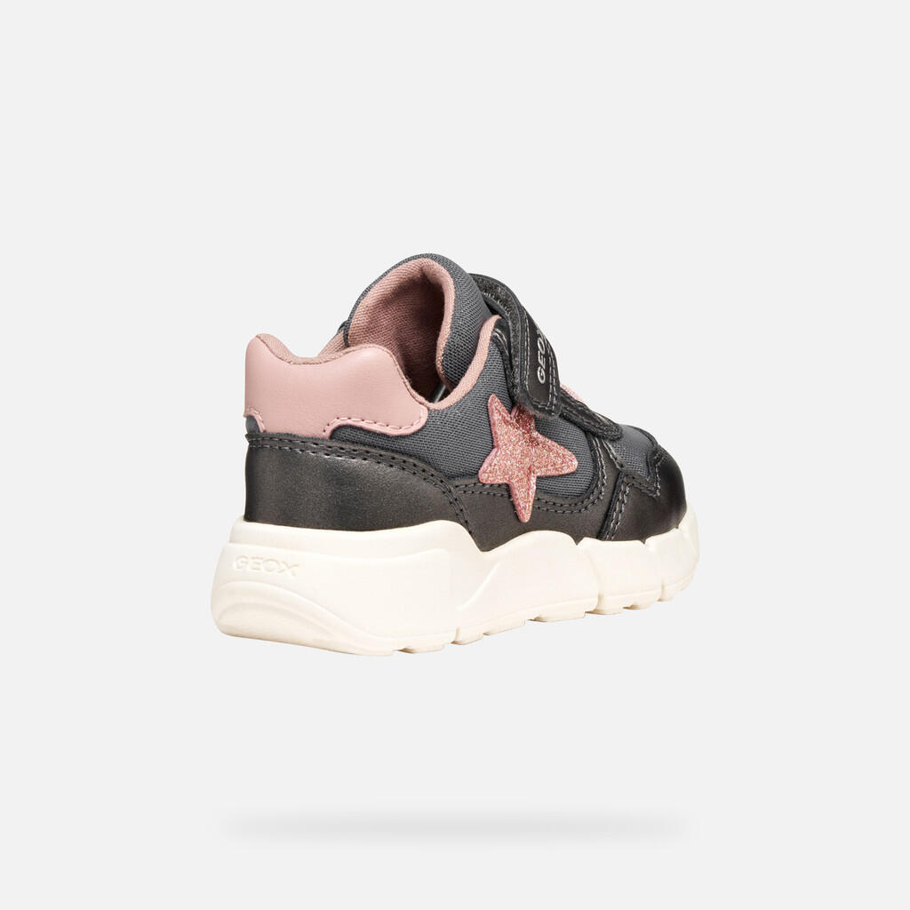 Baskets Bébé Fille FLEXYPER MINI BABY GIRL Gris Foncé/Rose Clair 6/7