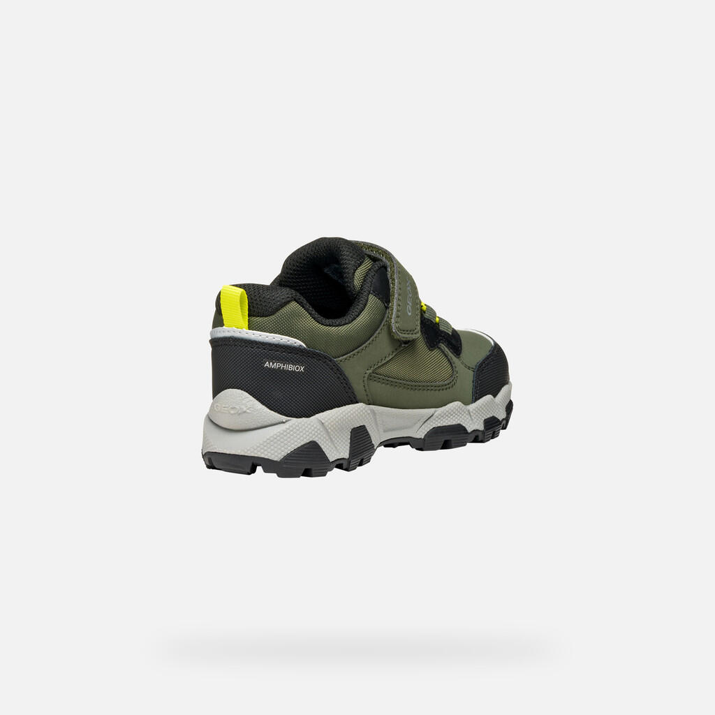 Baskets Garçon MAGNETAR ABX JUNIOR Vert Militaire/Citron Vert 6/7