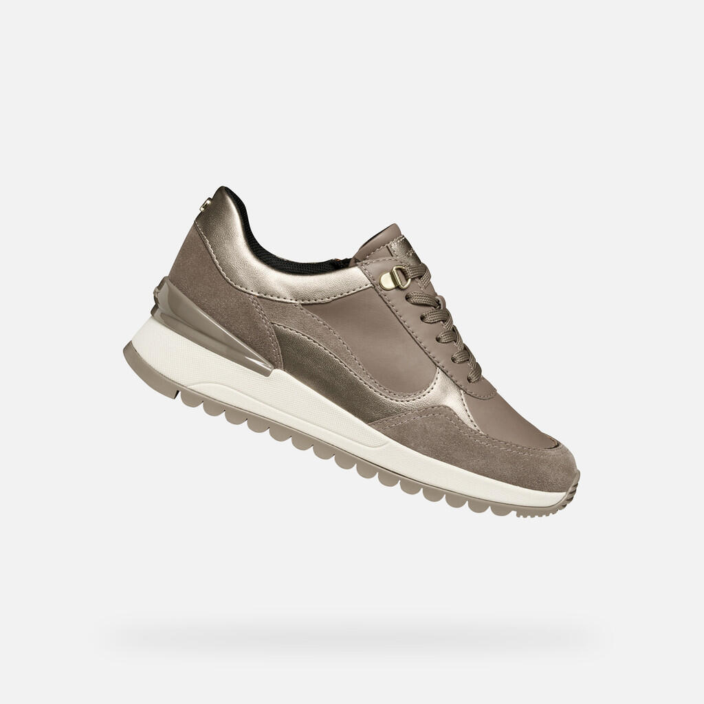 Geox - Baskets Femme Desya Woman Marron/beige - Chaussures De Sport - Beige|vert - Decathlon