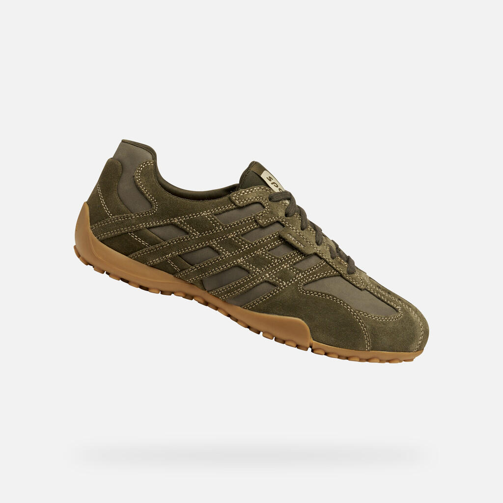 Geox - Baskets Homme U Snake Original Vert Militaire - Chaussures De Sport - Vert - Decathlon
