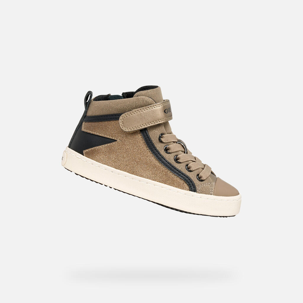 Geox - Baskets Fille J Kalispera Girl Beige Foncé/noir - Chaussures De Sport - Beige|noir - Decathlon