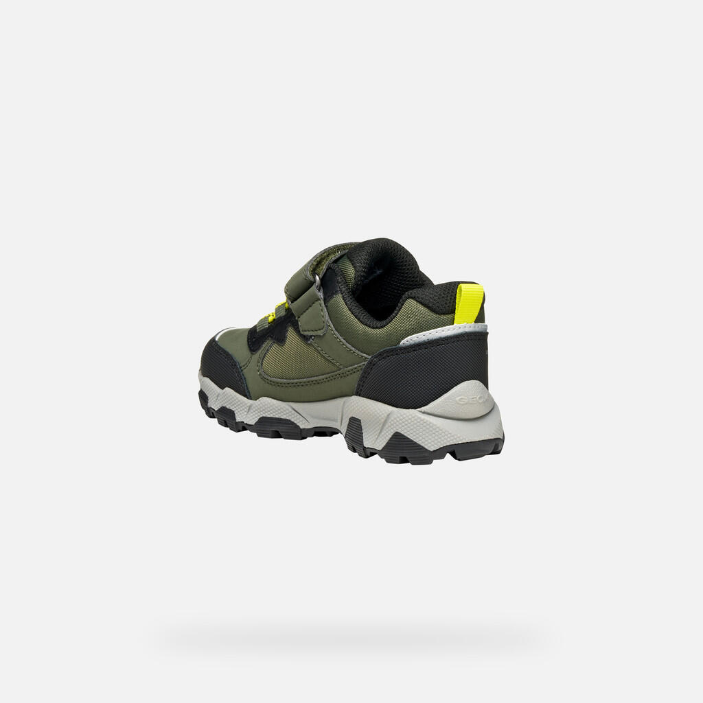 Baskets Garçon MAGNETAR ABX JUNIOR Vert Militaire/Citron Vert 5/7