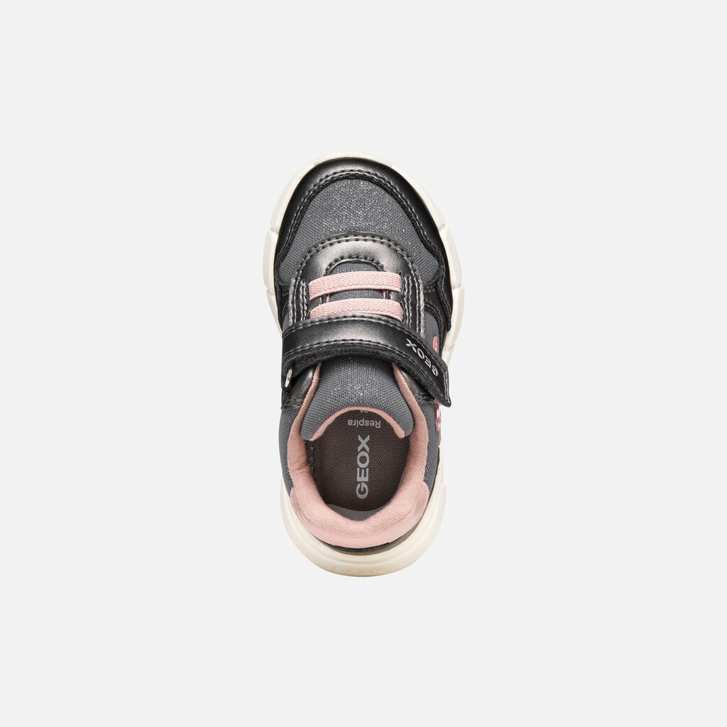 Baskets Bébé Fille FLEXYPER MINI BABY GIRL Gris Foncé/Rose Clair 7/7