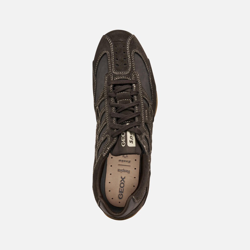 Geox U Snake Original Herren Leder Sneaker U55MNB 022EK C6006 Braun 6/7
