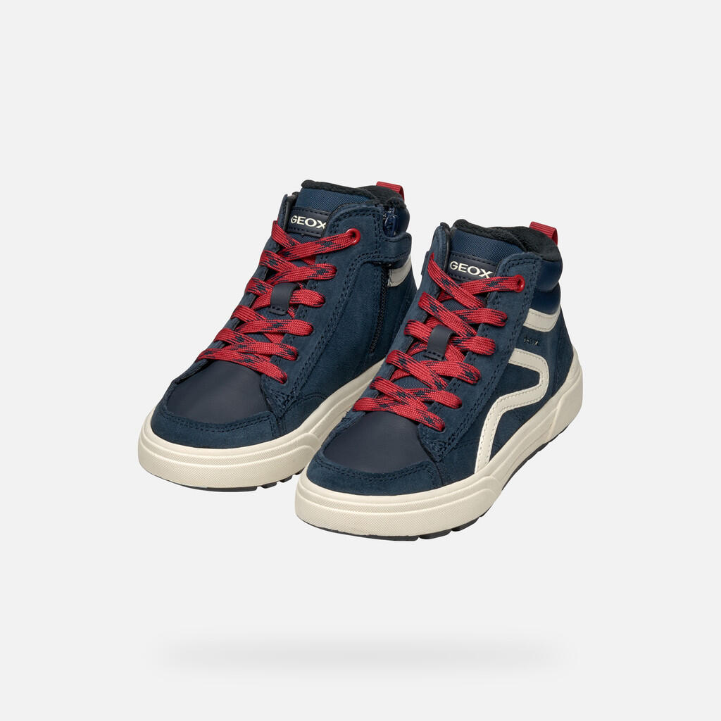 Baskets Garçon J WEEMBLE BOY Bleu Marine/Rouge 3/7