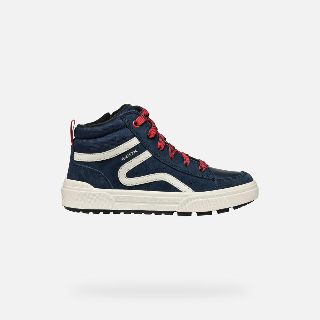 Baskets Garçon J WEEMBLE BOY Bleu Marine/Rouge 2/7