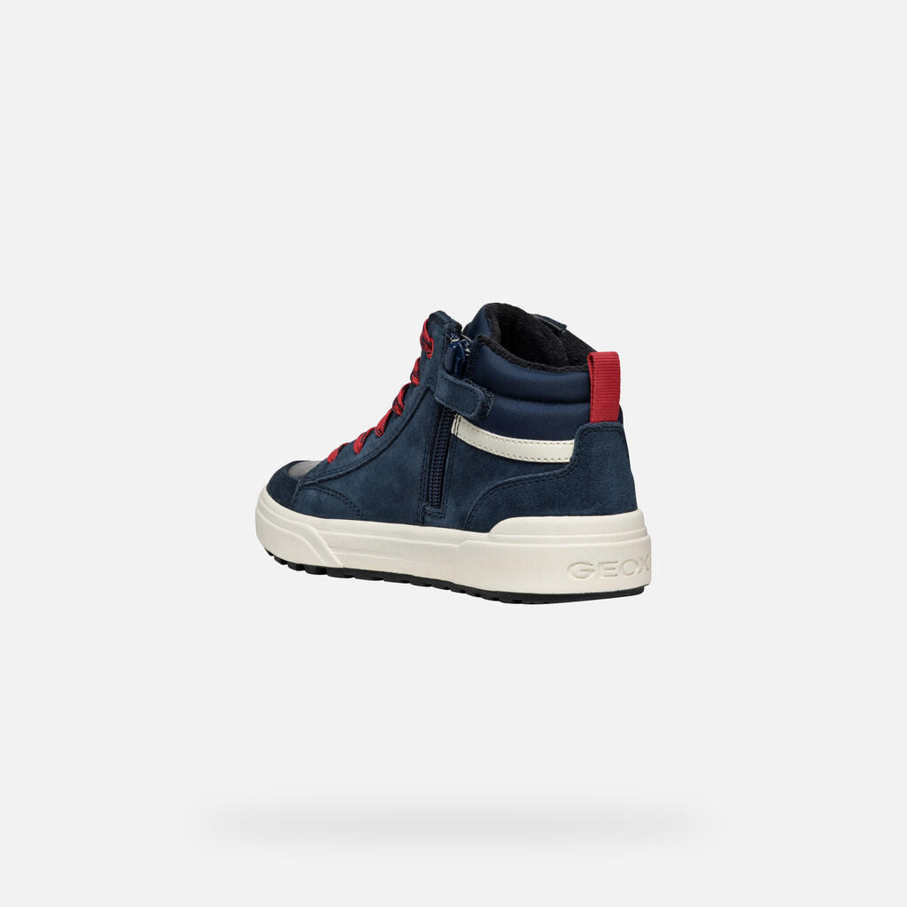 Baskets Garçon J WEEMBLE BOY Bleu Marine/Rouge 5/7