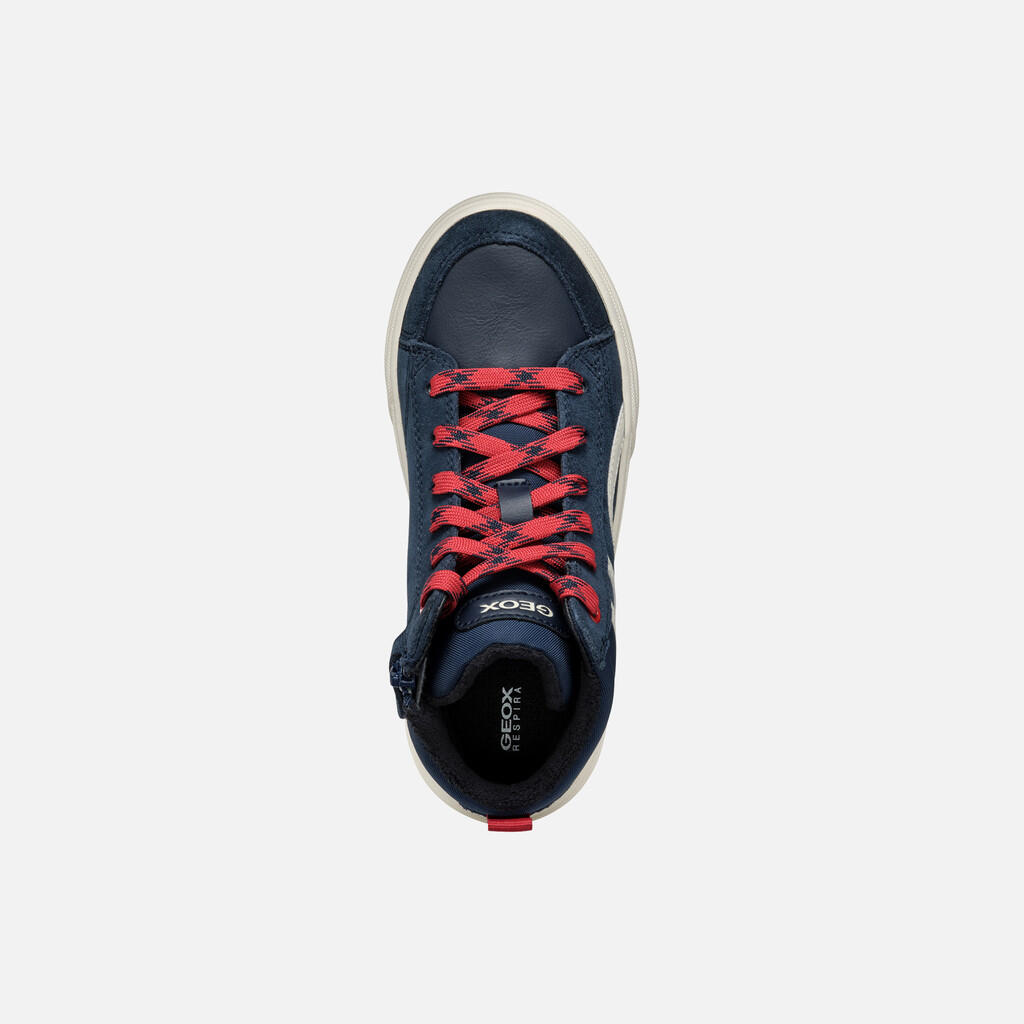 Baskets Garçon J WEEMBLE BOY Bleu Marine/Rouge 7/7