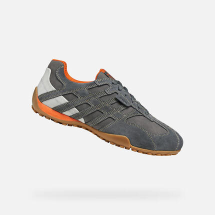 Geox U Snake Original A SUEDE+NBK Herren Leder Sneaker U55MNA 022EK C1006 Grau