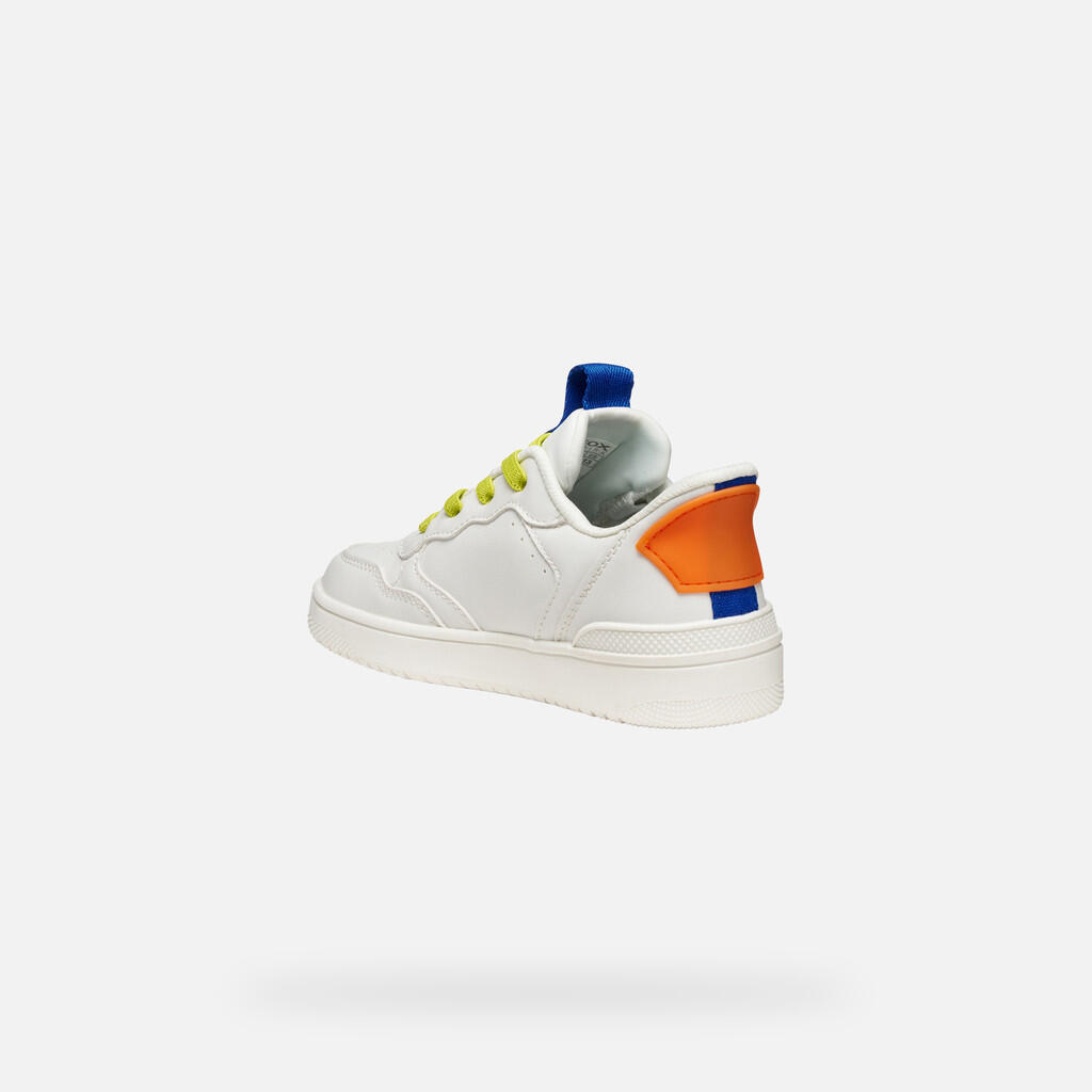 Baskets Garçon J WASHIBA FAST IN BOY Blanc/Bleu Roi 4/7