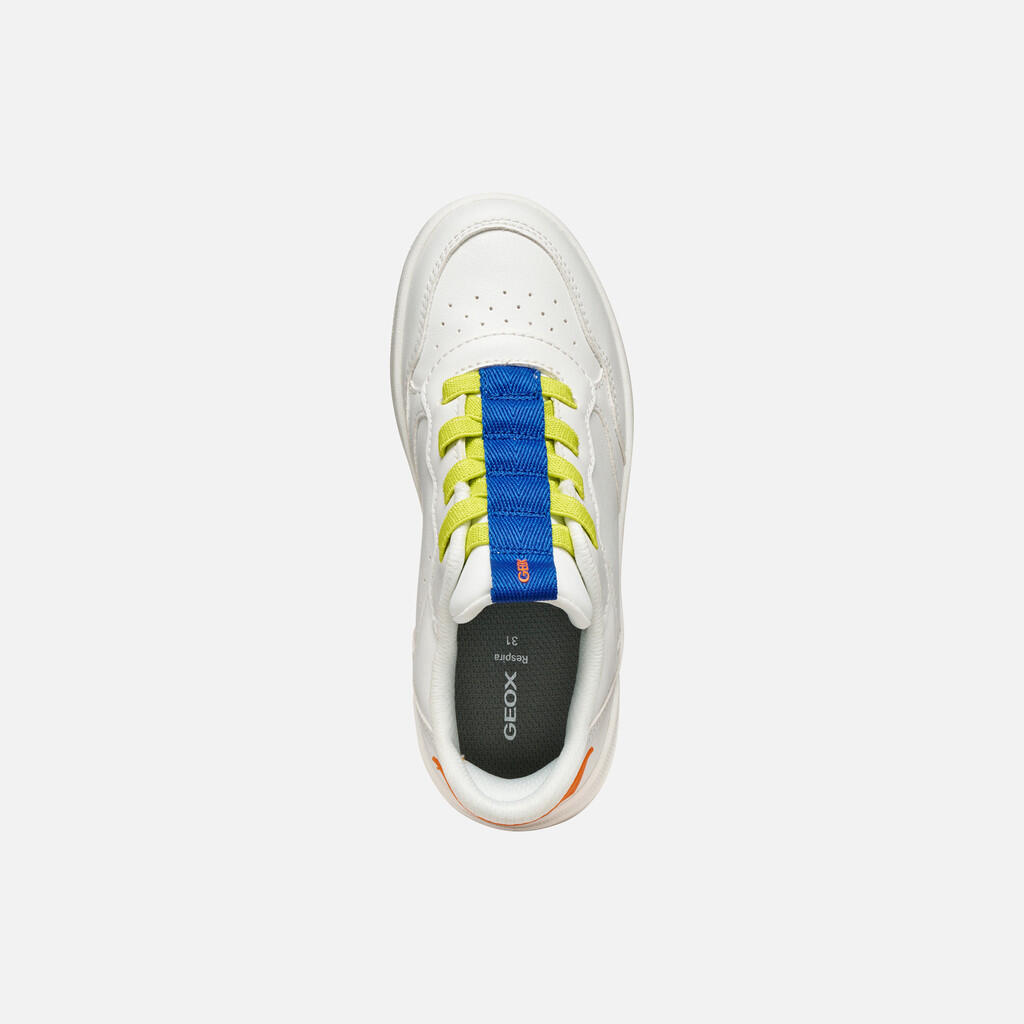 Baskets Garçon J WASHIBA FAST IN BOY Blanc/Bleu Roi 6/7